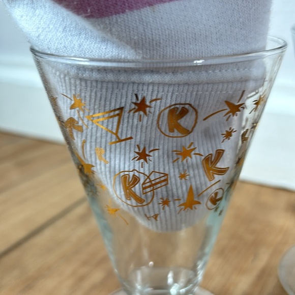 Vintage KAHLUA 1960s Mid-Century Modern Gold Confetti Motif Cocktail Glasses (2) - Picture 4 of 5